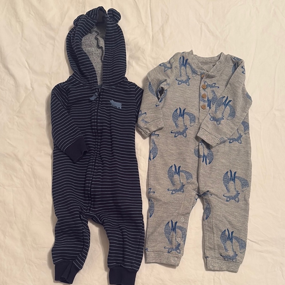 Carter's Blue and Gray Footies for Cozy Comfort